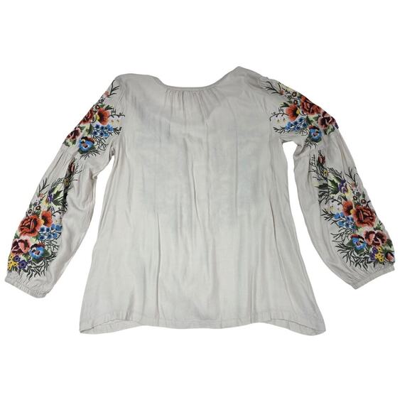 VTG 1990s–2000s Sundance White Embroidered Modal Peasant Blouse M - Picture 4 of 8